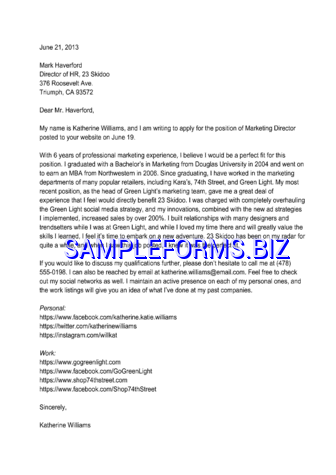 Letter of Intent for Job pdf free